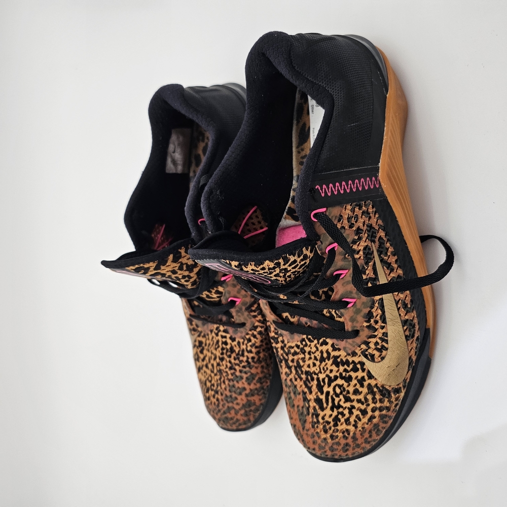 Nike Women's Leopard Print Sneakers - Black and Gold
